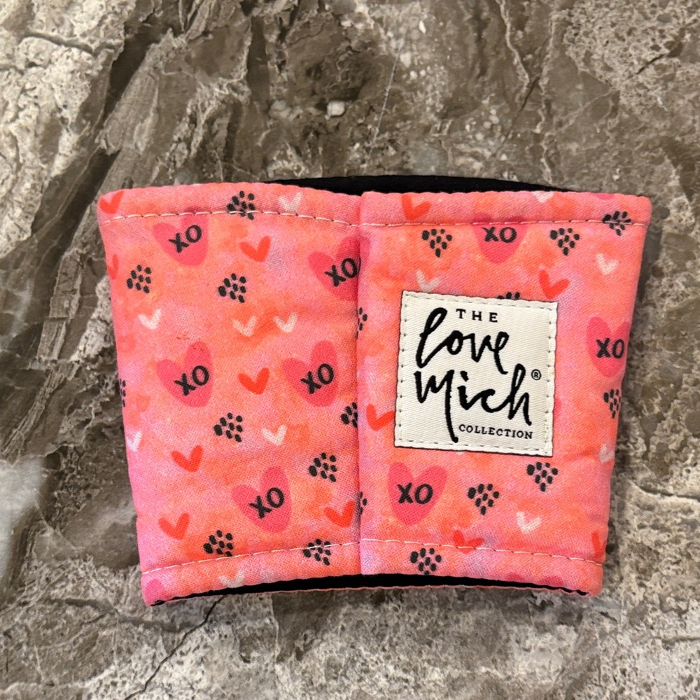The Love Mich XO Valentine Coffee Cozy